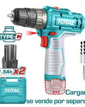 Taladro 3/8 Inalambrico Ator/Destor/Percutor 12V, Total