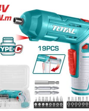 Atornillador Inalámbrico 4 V+19 Accesorios Industrial, Total