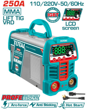 Soldador 250Amp MMA, TIG LIFT Alto Rendimiento, Total