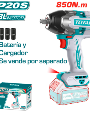 Llave De Impacto 850 N.m Inalámbrico 1/2 20 V(Sin batería y cargador), Total