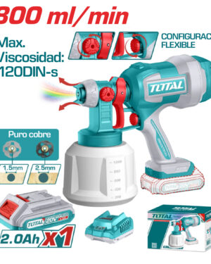 Pistola Para Pintar Industrial 20V+Batería+Cargador, Total