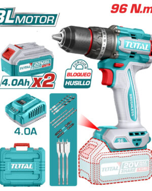 Taladro 1/2 Inalámbrico Brushless 20V Percutor+11 Accesorios (Super Potente), Total